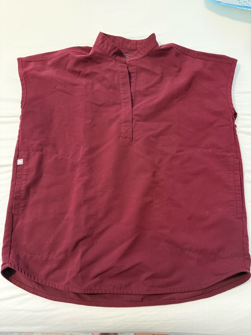 FIGS Burgundy women’s Rafaela Scrub Top and zamora pants